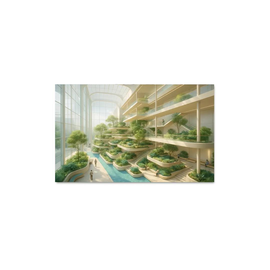 Luminous Terraced Atrium oil paintings frame