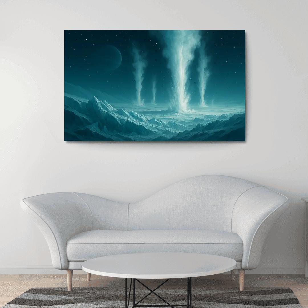 Cryovolcanism On Icy Dwarf Worlds multi-panel paintings
