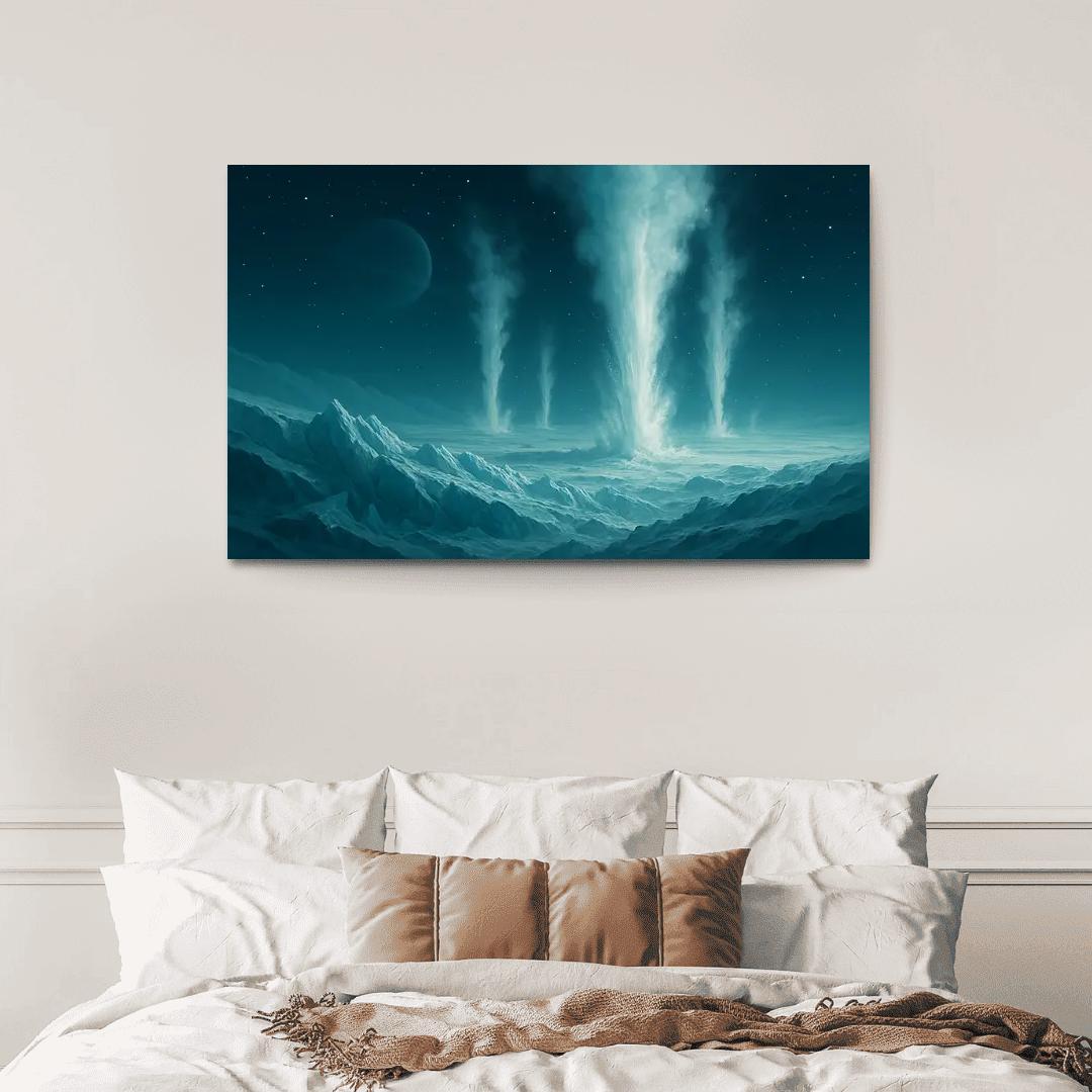 Cryovolcanism On Icy Dwarf Worlds multi-panel paintings