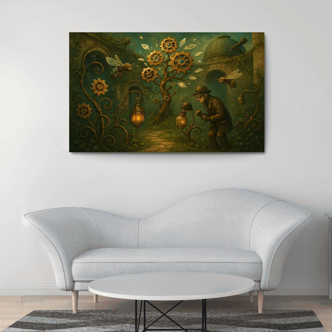 Garden Of Clockwork Bloom oil paintings frame