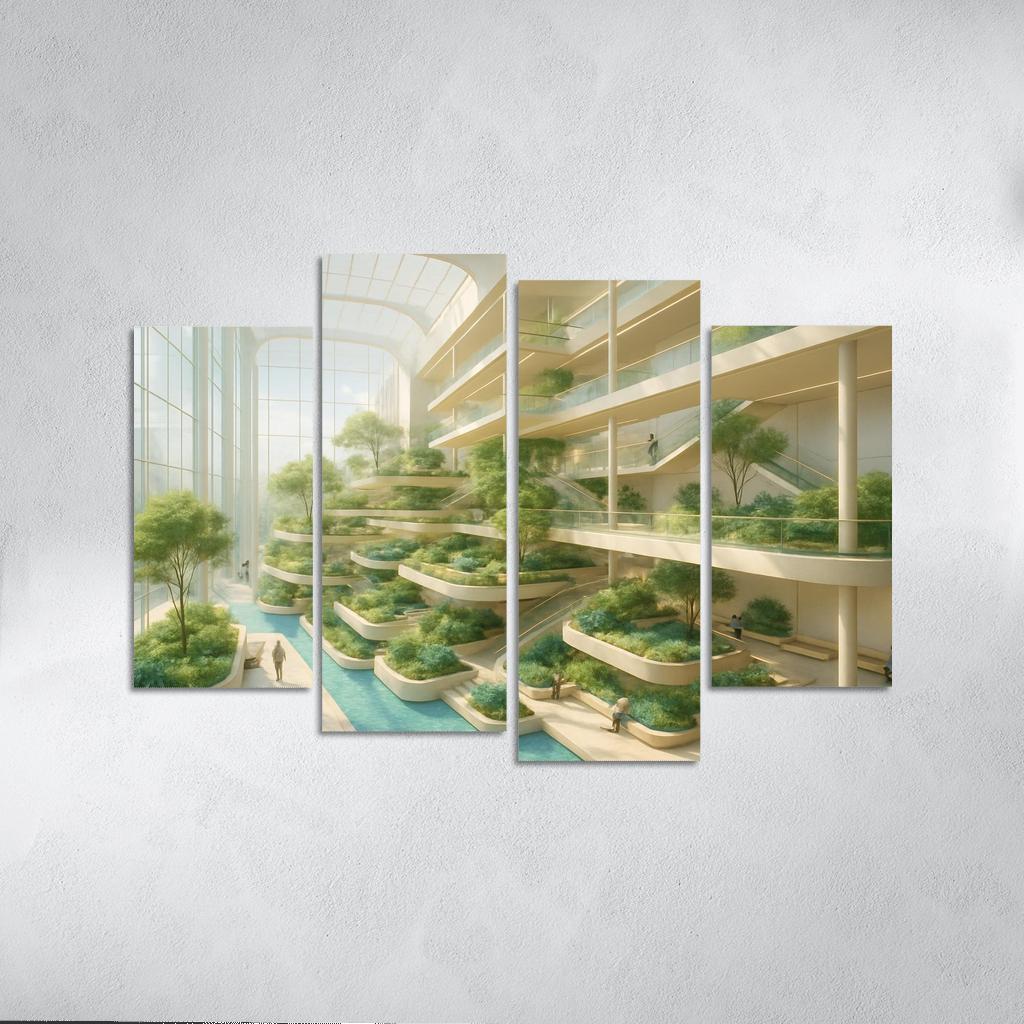 Luminous Terraced Atrium oil paintings frame