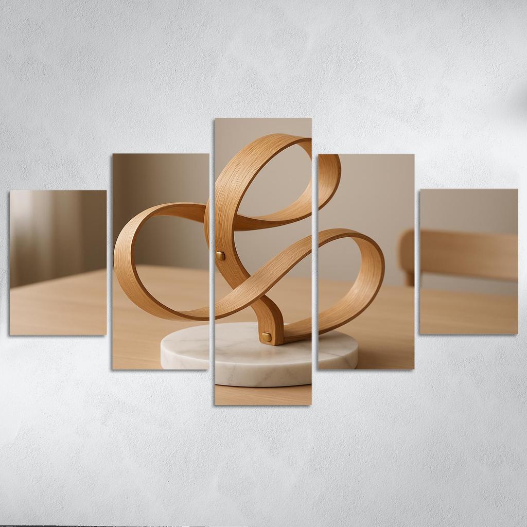 Kinetic Marble And Oak Centerpiece modern paintings frame