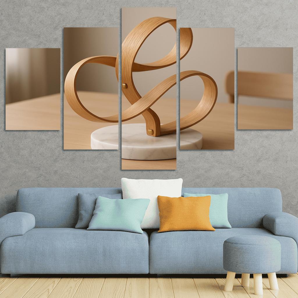 Kinetic Marble And Oak Centerpiece modern paintings frame