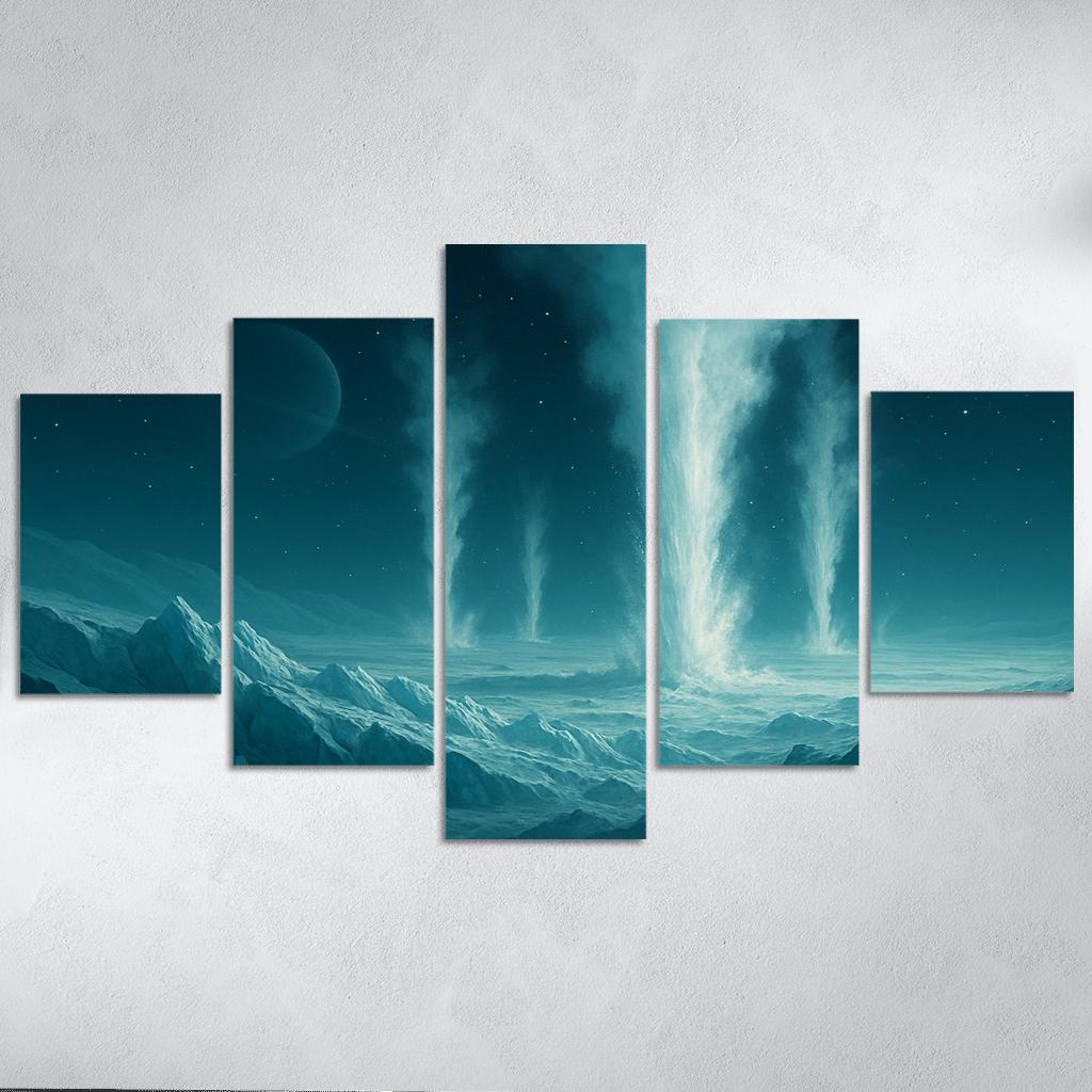 Cryovolcanism On Icy Dwarf Worlds multi-panel paintings