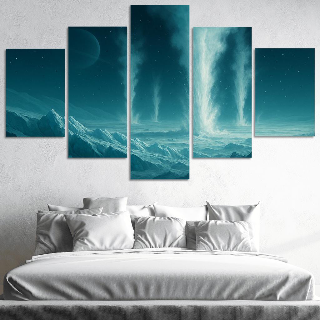 Cryovolcanism On Icy Dwarf Worlds multi-panel paintings