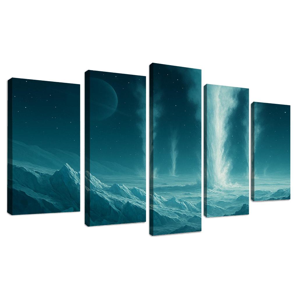 Cryovolcanism On Icy Dwarf Worlds multi-panel paintings