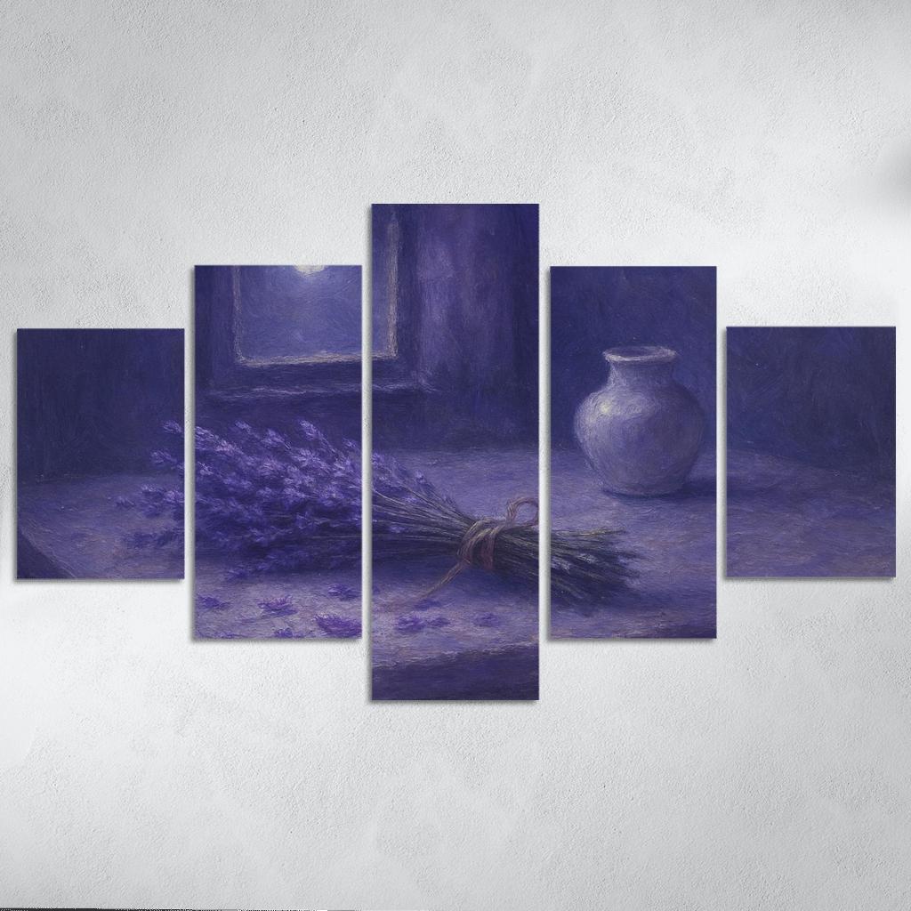 Moonlit Lavender Atelier abstract paintings frame