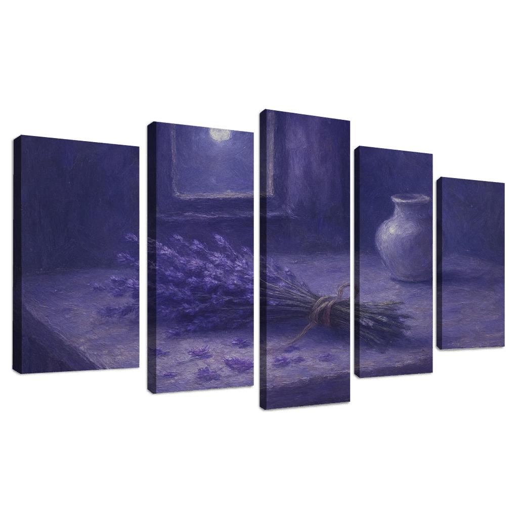 Moonlit Lavender Atelier abstract paintings frame
