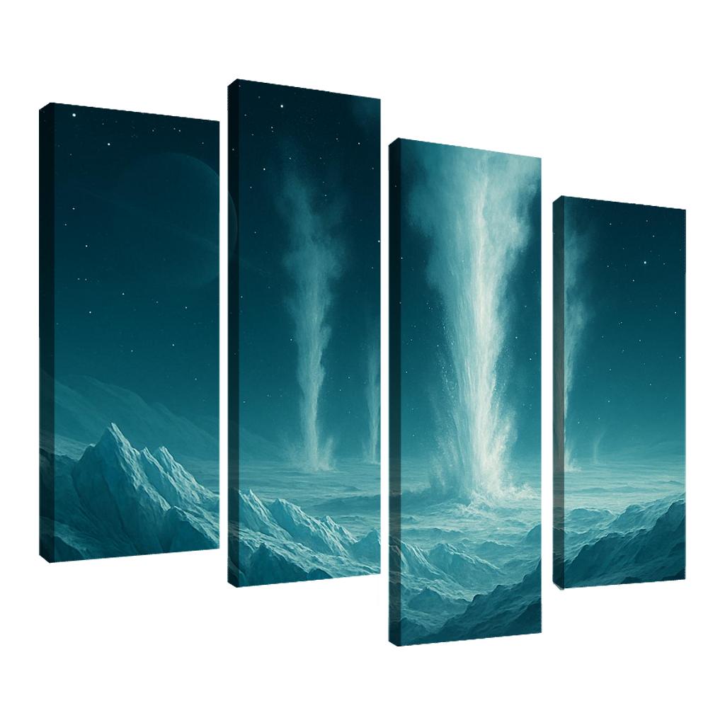 Cryovolcanism On Icy Dwarf Worlds multi-panel paintings