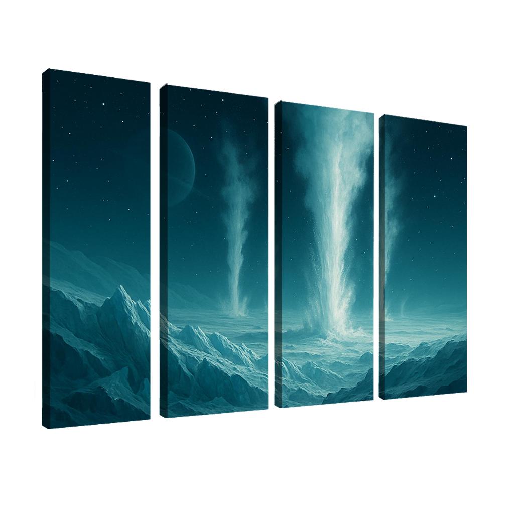 Cryovolcanism On Icy Dwarf Worlds multi-panel paintings