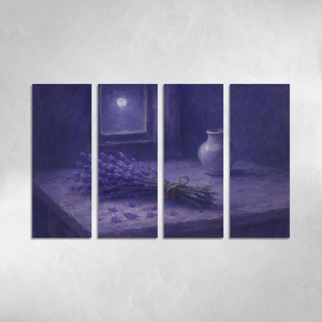 Moonlit Lavender Atelier abstract paintings frame