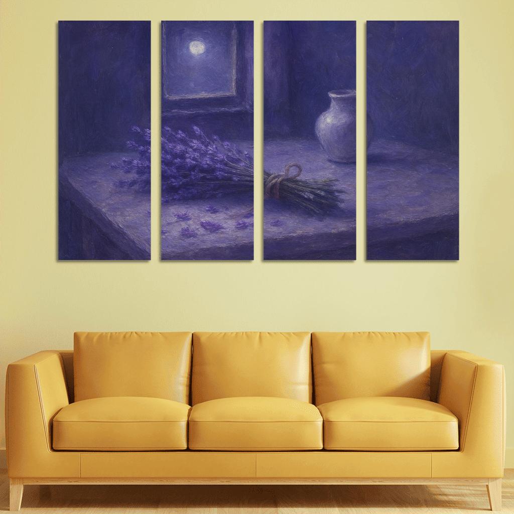 Moonlit Lavender Atelier abstract paintings frame