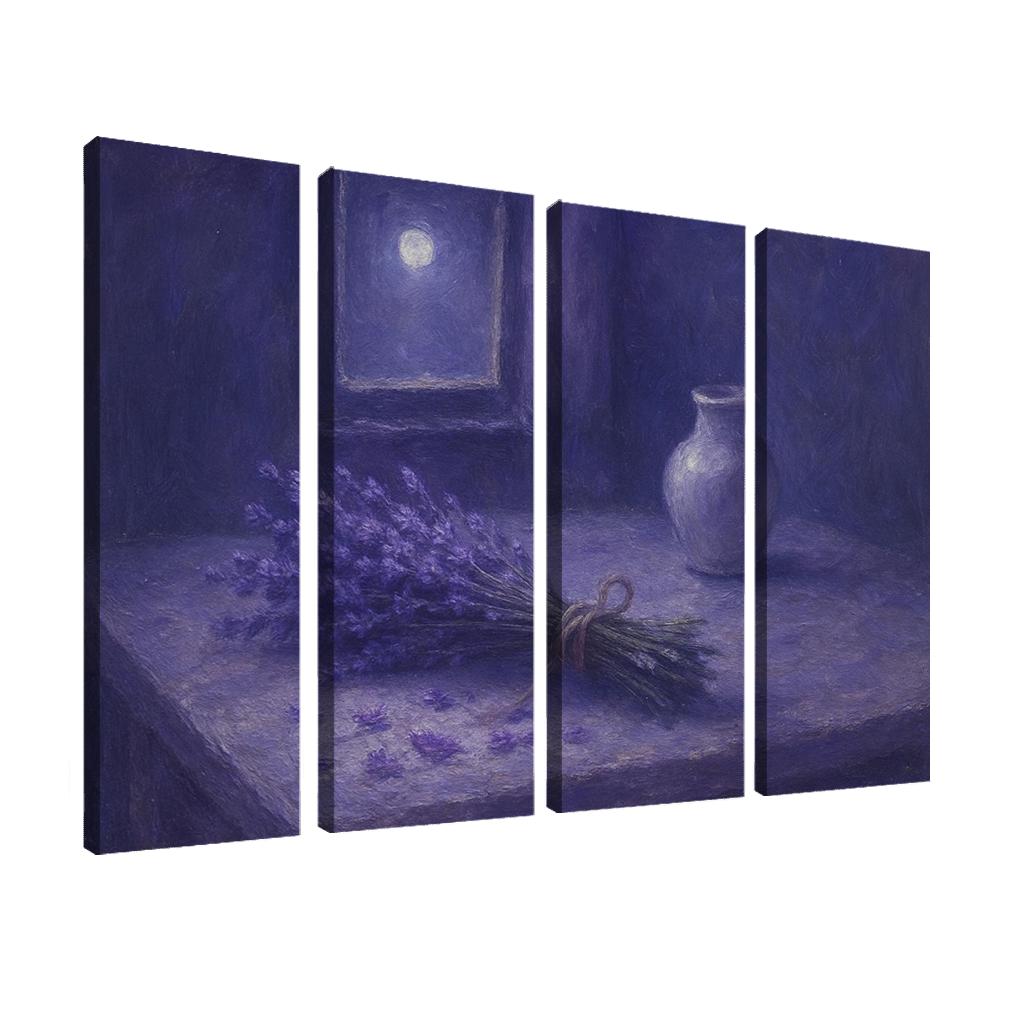 Moonlit Lavender Atelier abstract paintings frame