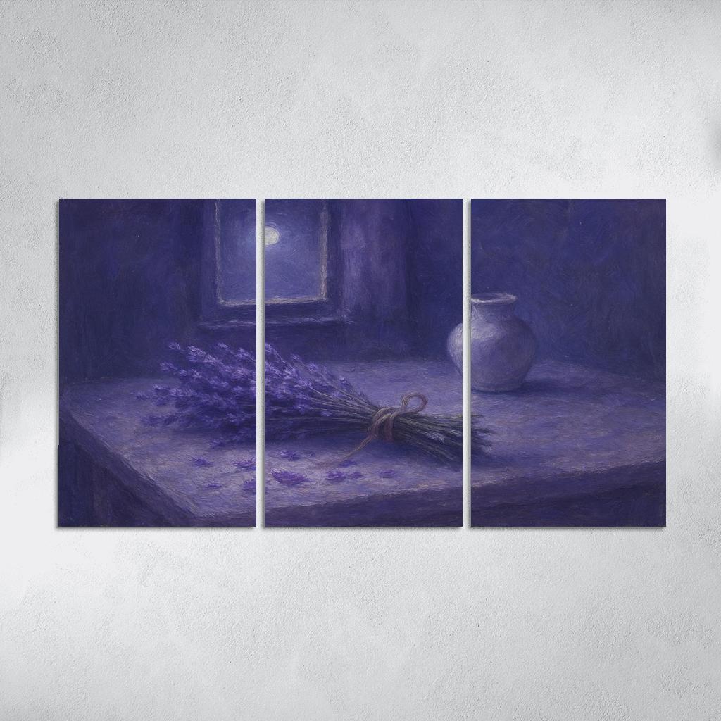 Moonlit Lavender Atelier abstract paintings frame