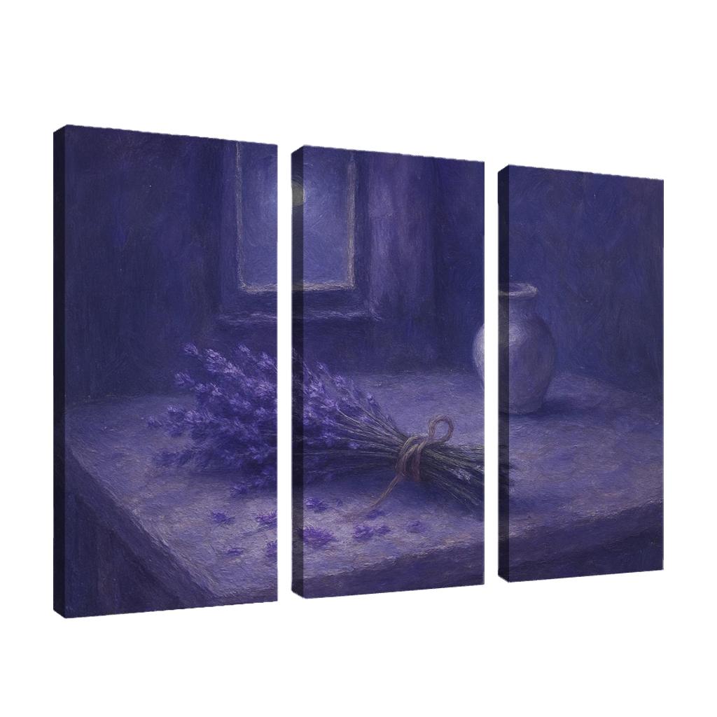Moonlit Lavender Atelier abstract paintings frame