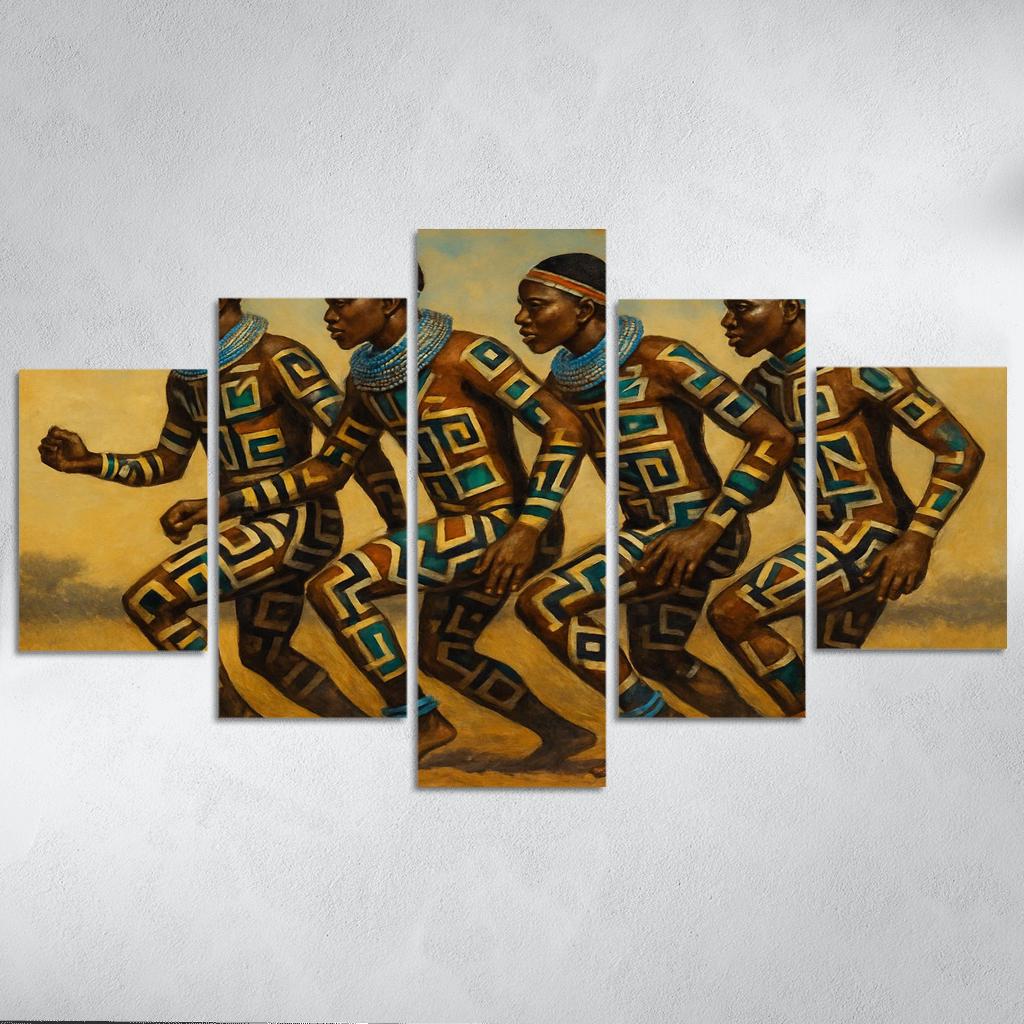 Ndebele Painted Rhythm modern paintings frame