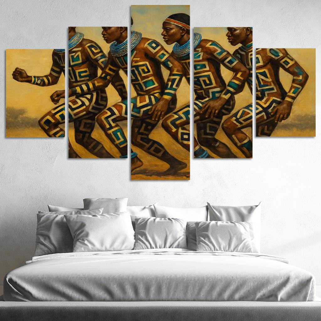 Ndebele Painted Rhythm modern paintings frame
