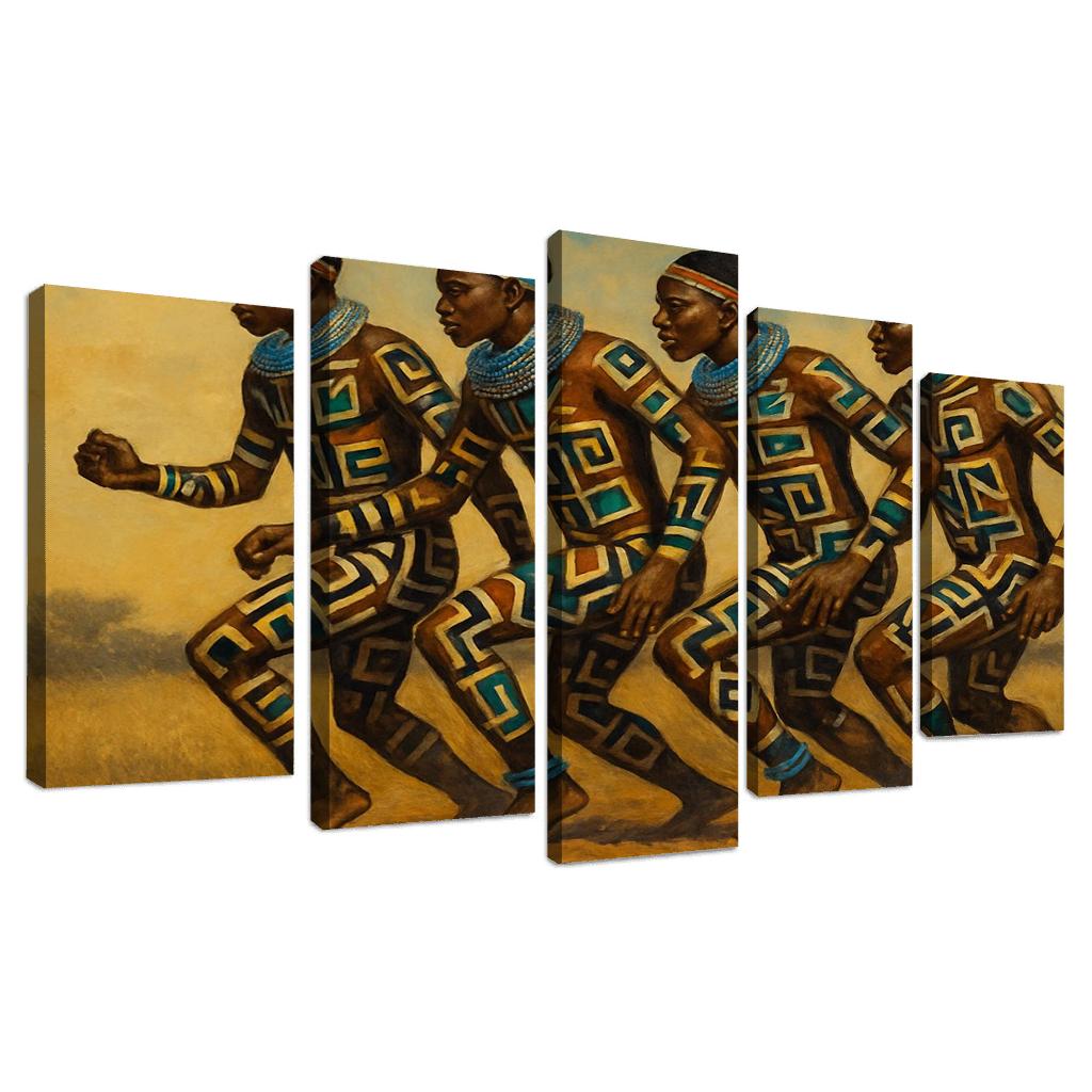 Ndebele Painted Rhythm modern paintings frame