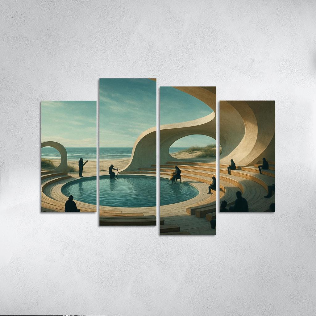 Tidal Resonance Amphitheater multi-panel paintings