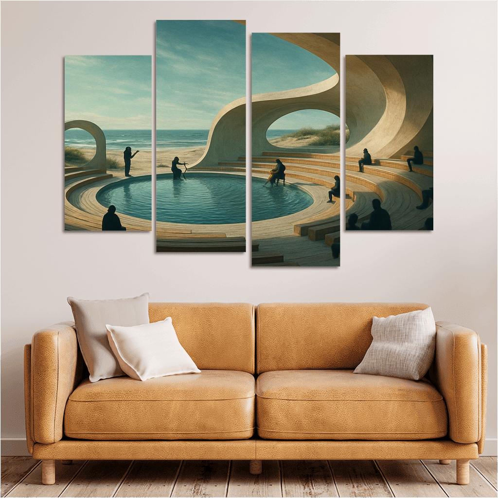 Tidal Resonance Amphitheater multi-panel paintings