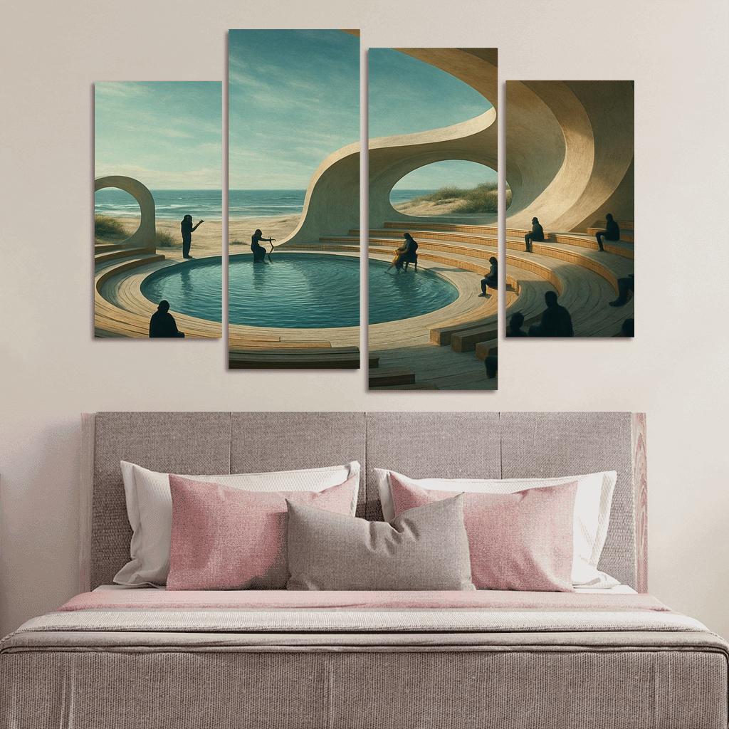 Tidal Resonance Amphitheater multi-panel paintings