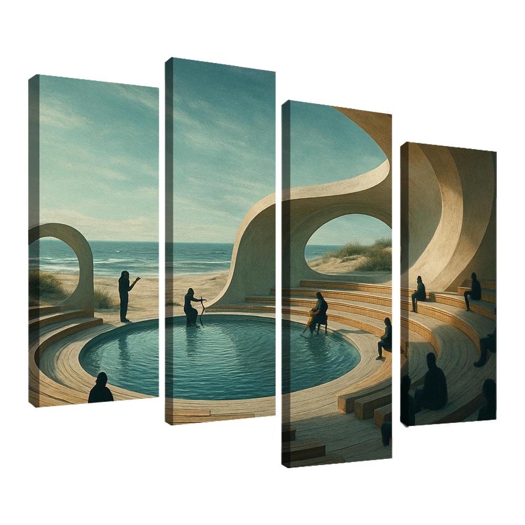 Tidal Resonance Amphitheater multi-panel paintings