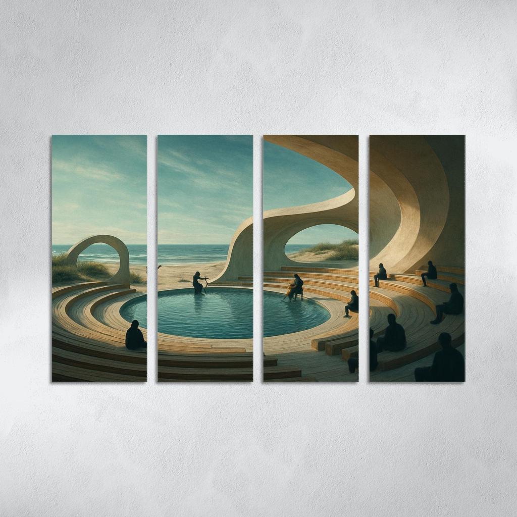 Tidal Resonance Amphitheater multi-panel paintings