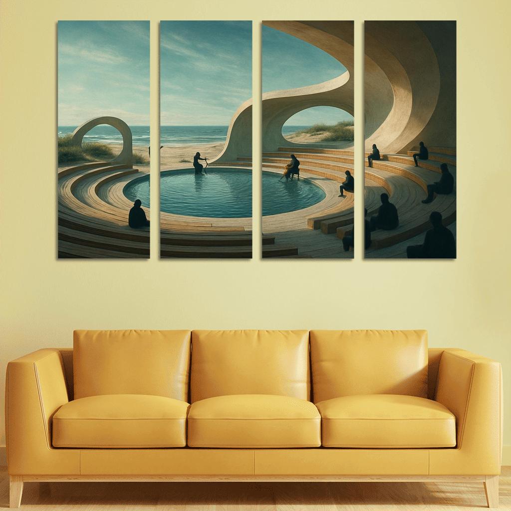 Tidal Resonance Amphitheater multi-panel paintings