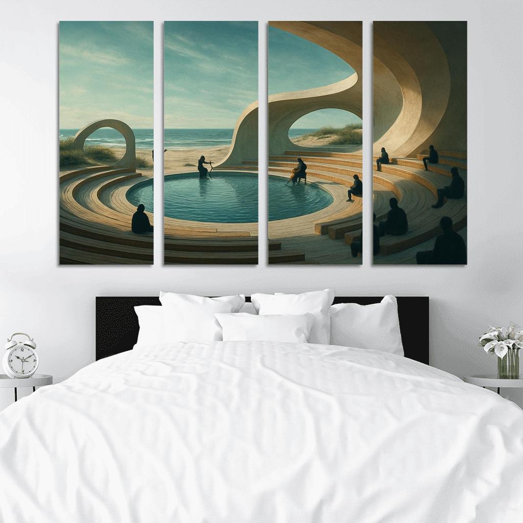 Tidal Resonance Amphitheater multi-panel paintings