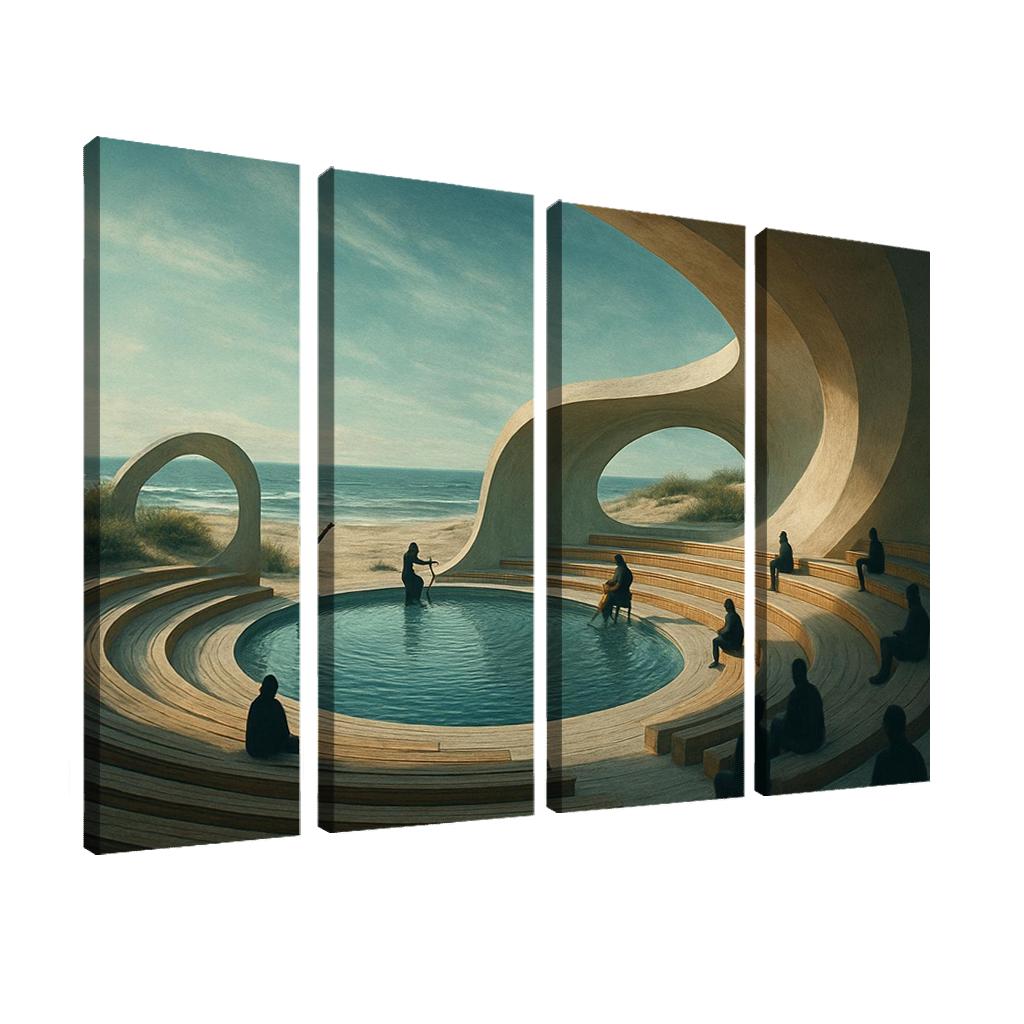 Tidal Resonance Amphitheater multi-panel paintings