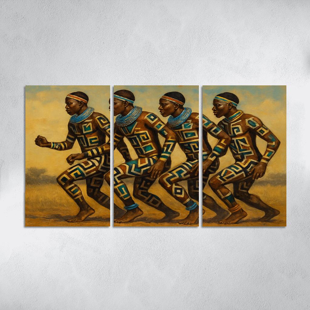 Ndebele Painted Rhythm modern paintings frame