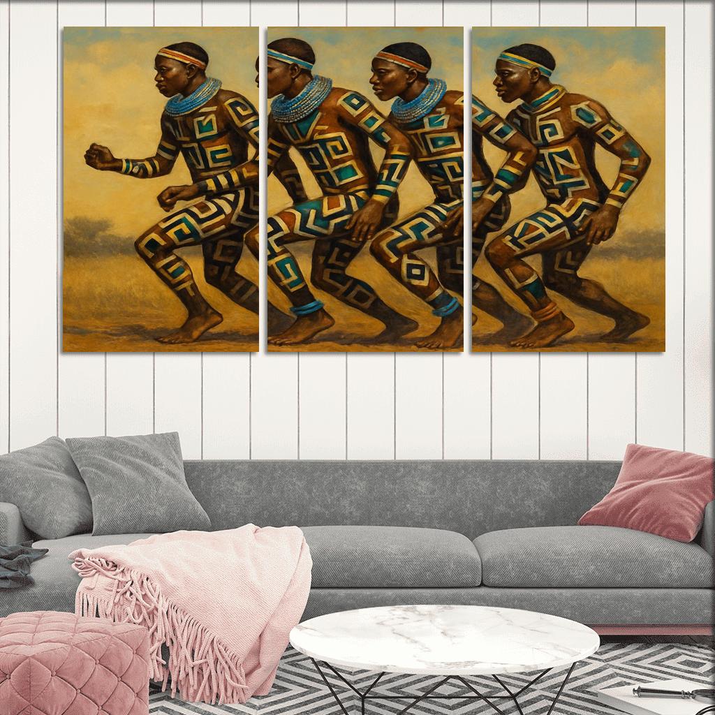 Ndebele Painted Rhythm modern paintings frame