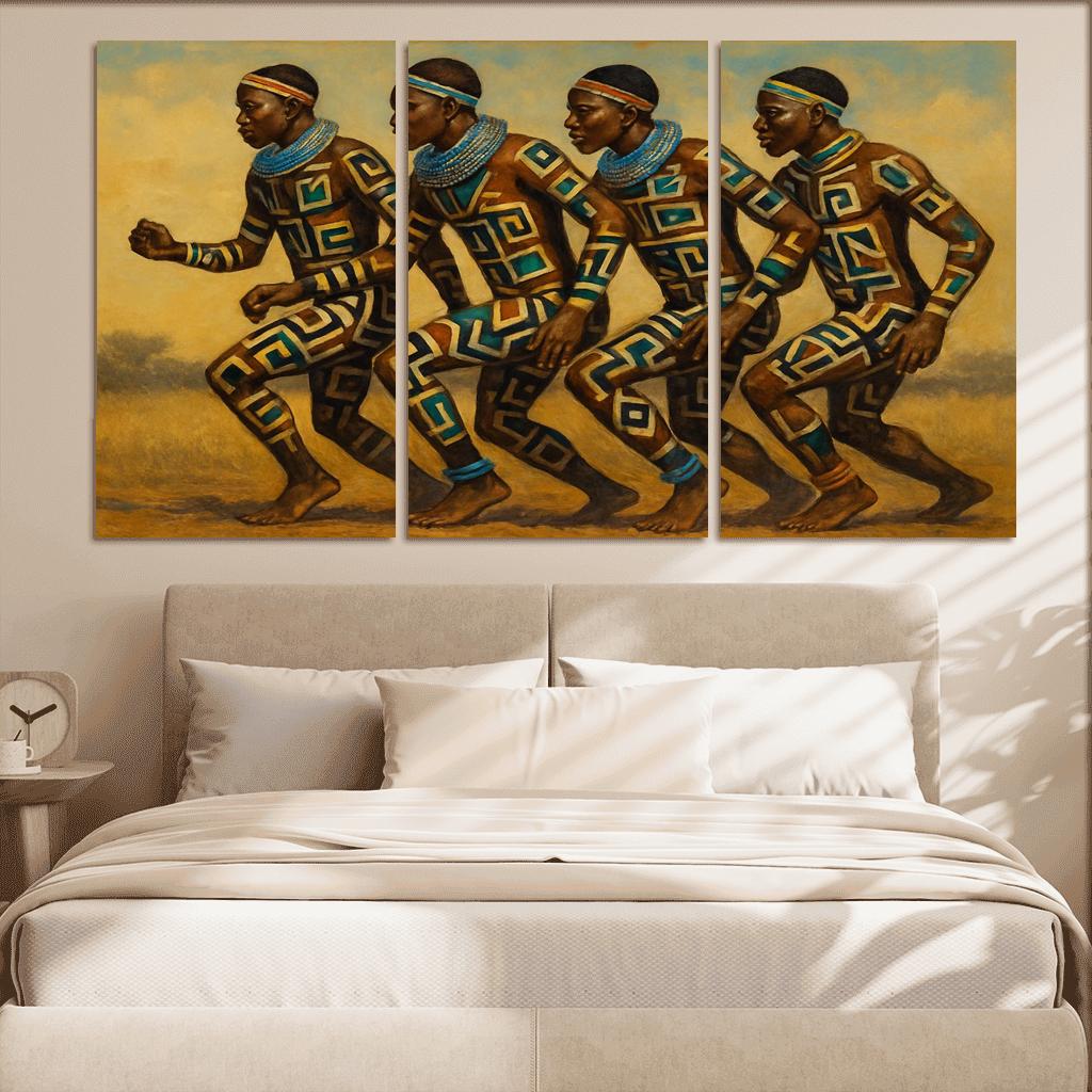 Ndebele Painted Rhythm modern paintings frame
