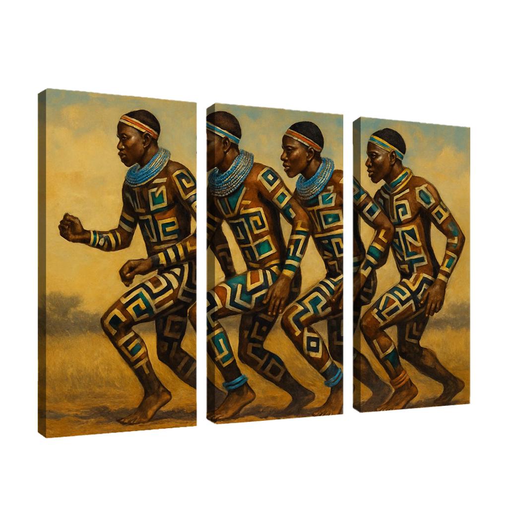 Ndebele Painted Rhythm modern paintings frame