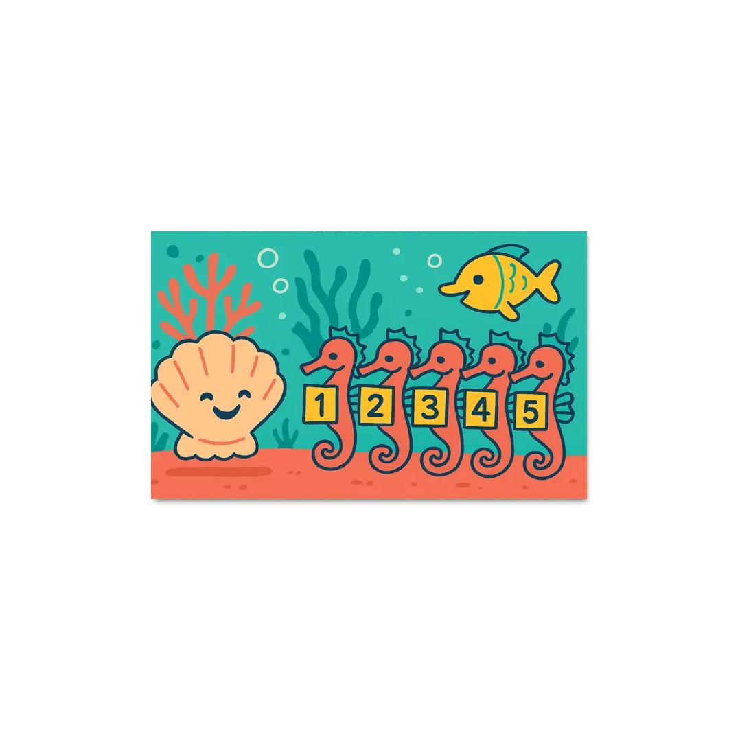 Coral School Of Counting Seahorses decor