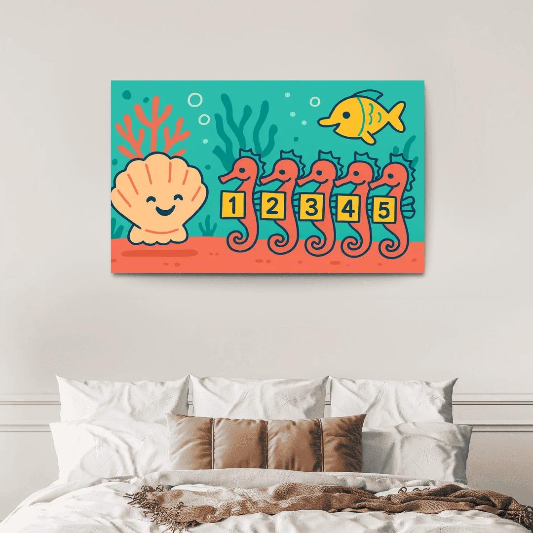 Coral School Of Counting Seahorses decor