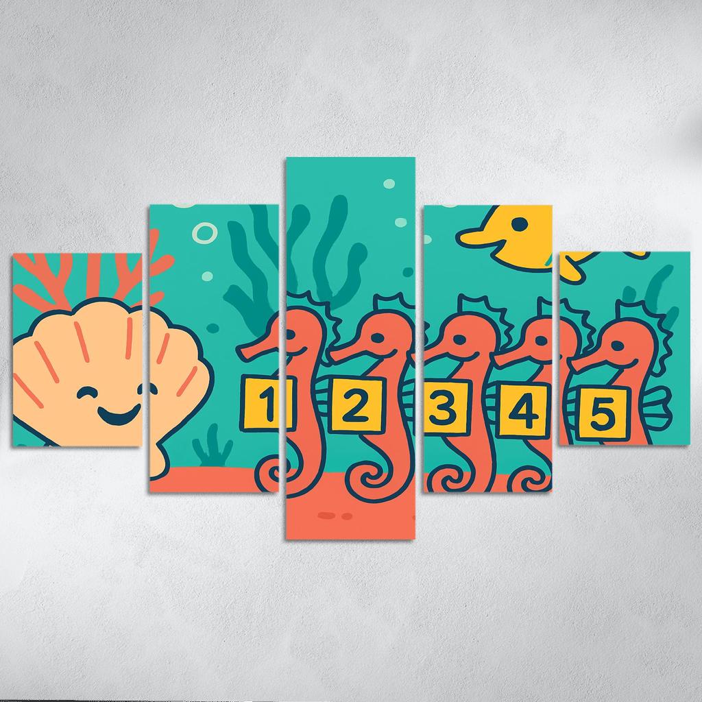 Coral School Of Counting Seahorses decor