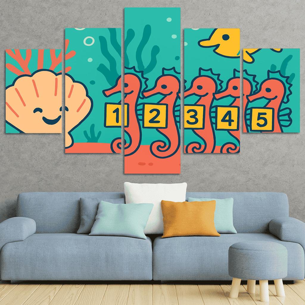 Coral School Of Counting Seahorses decor