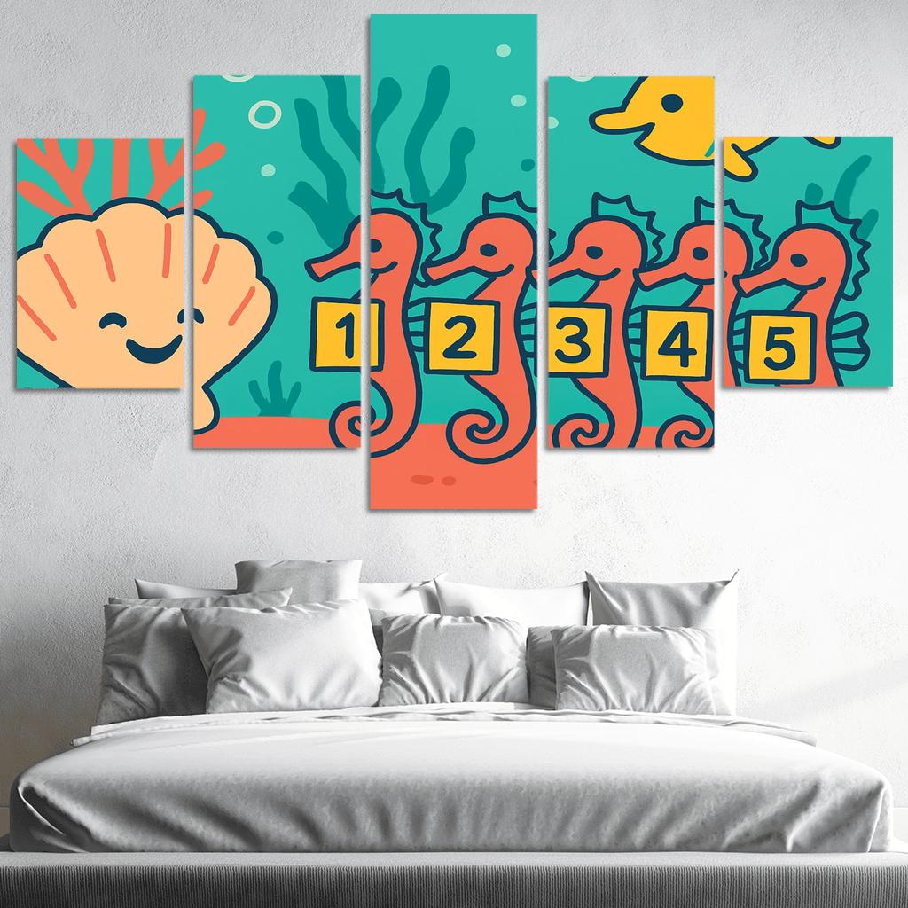 Coral School Of Counting Seahorses decor
