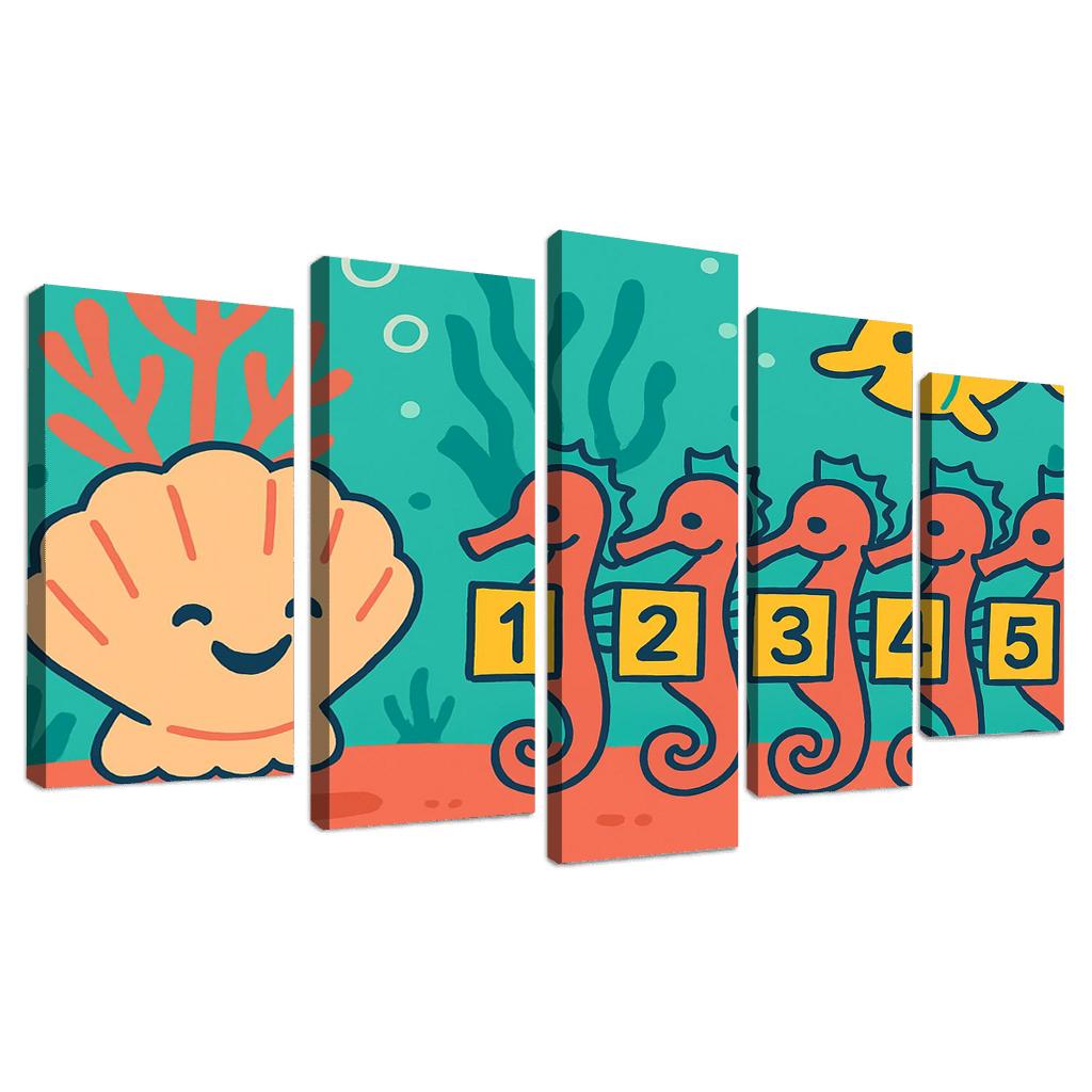 Coral School Of Counting Seahorses decor