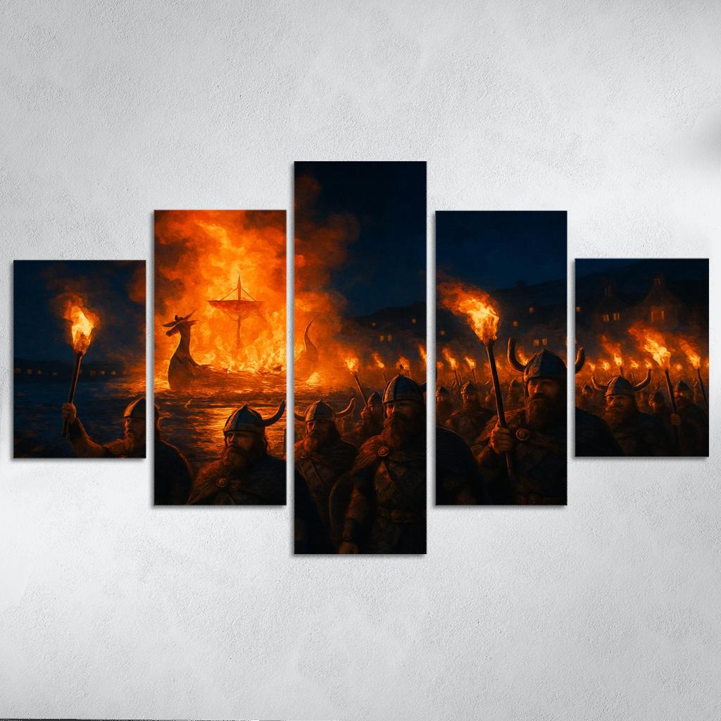 Up Helly Aa multi-panel paintings
