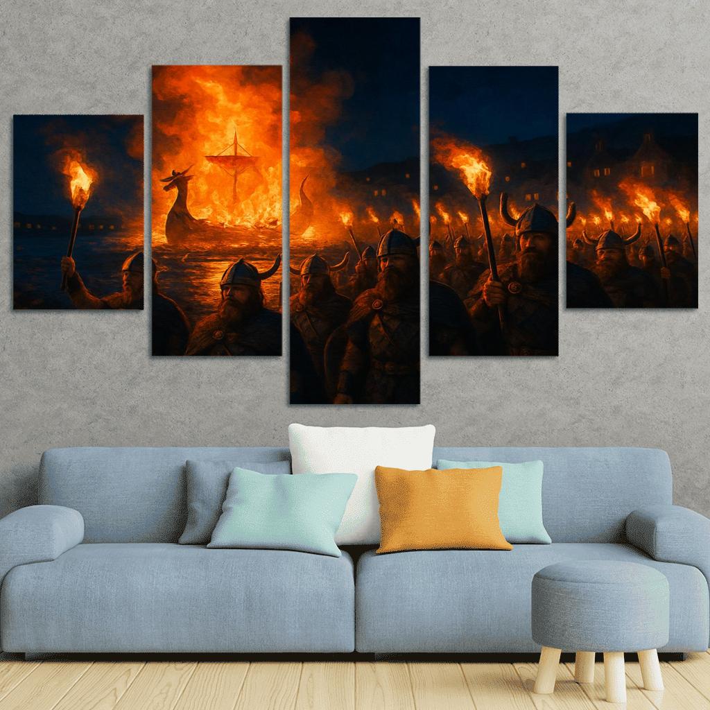 Up Helly Aa multi-panel paintings