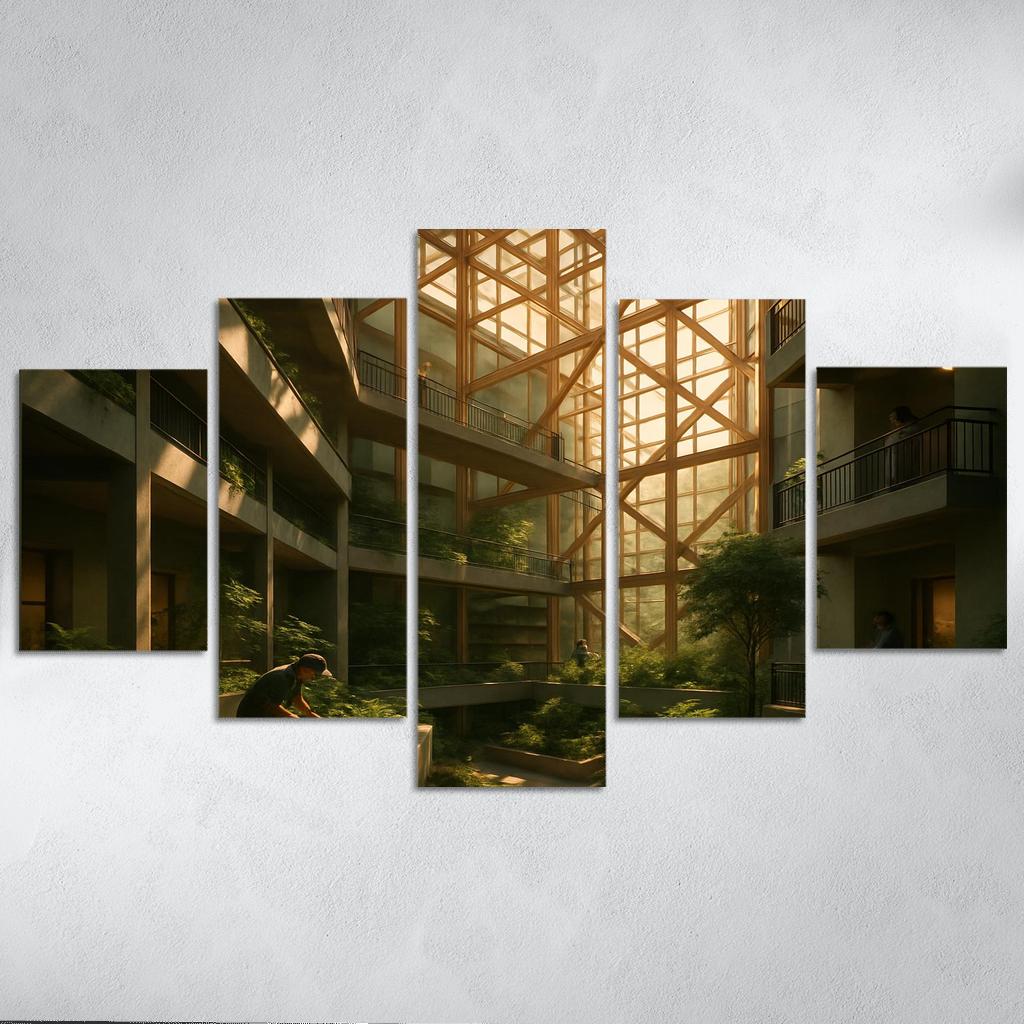 Lattice Atrium Conservatory oil paintings frame