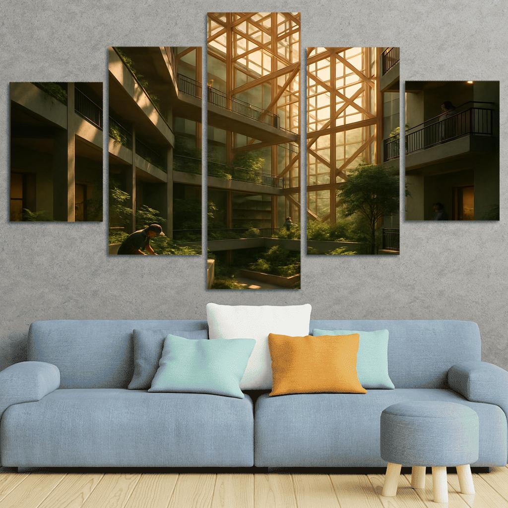 Lattice Atrium Conservatory oil paintings frame