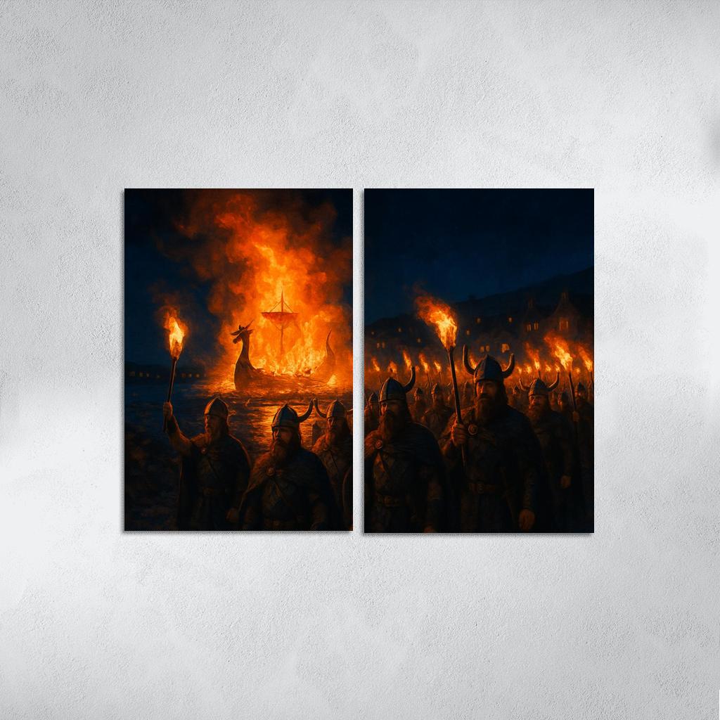 Up Helly Aa multi-panel paintings