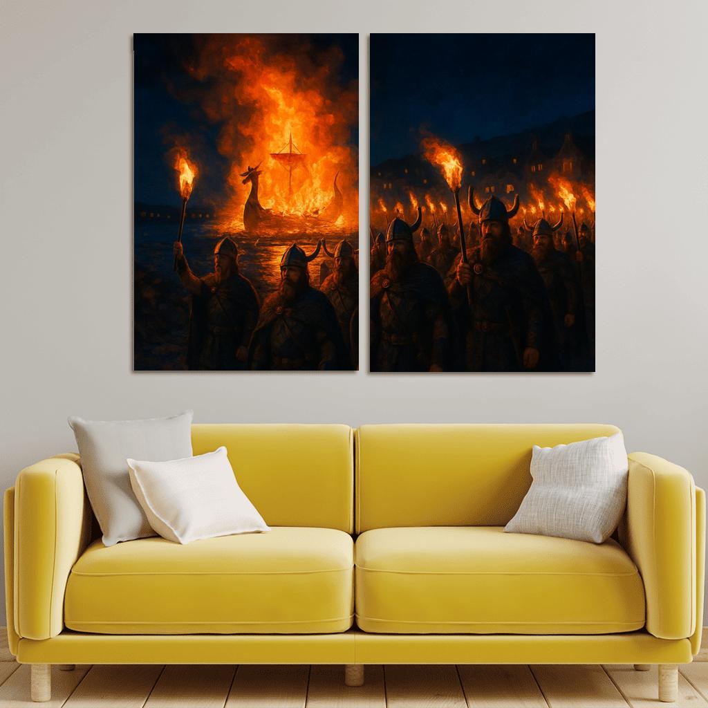 Up Helly Aa multi-panel paintings