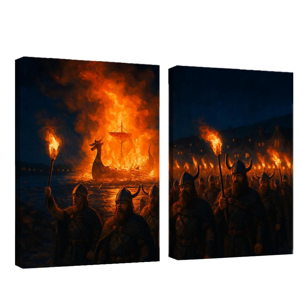 Up Helly Aa multi-panel paintings