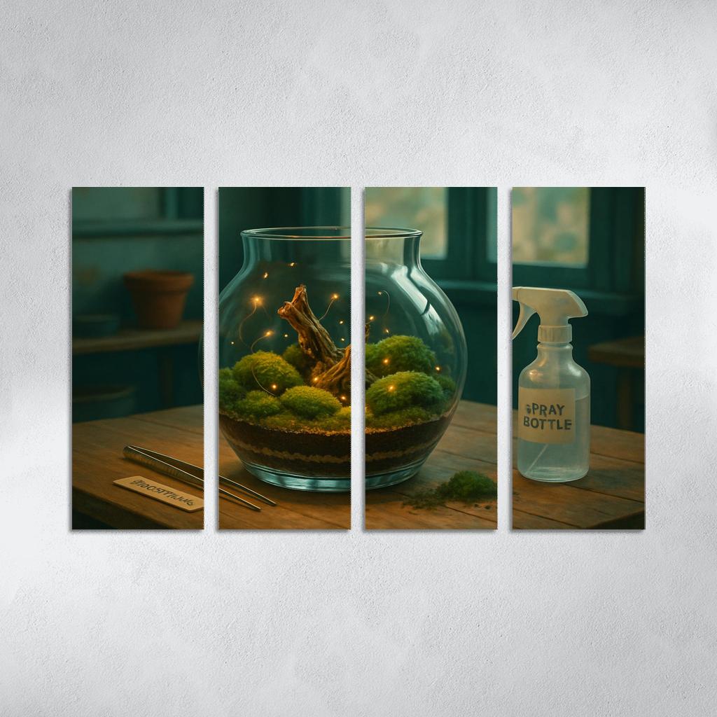 Bioluminescent Terrarium Crafting abstract paintings frame