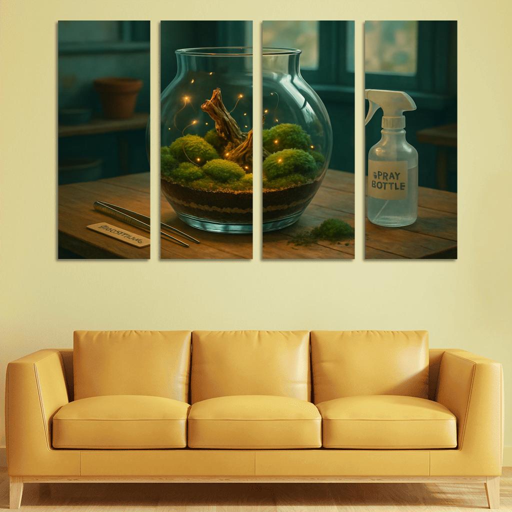 Bioluminescent Terrarium Crafting abstract paintings frame