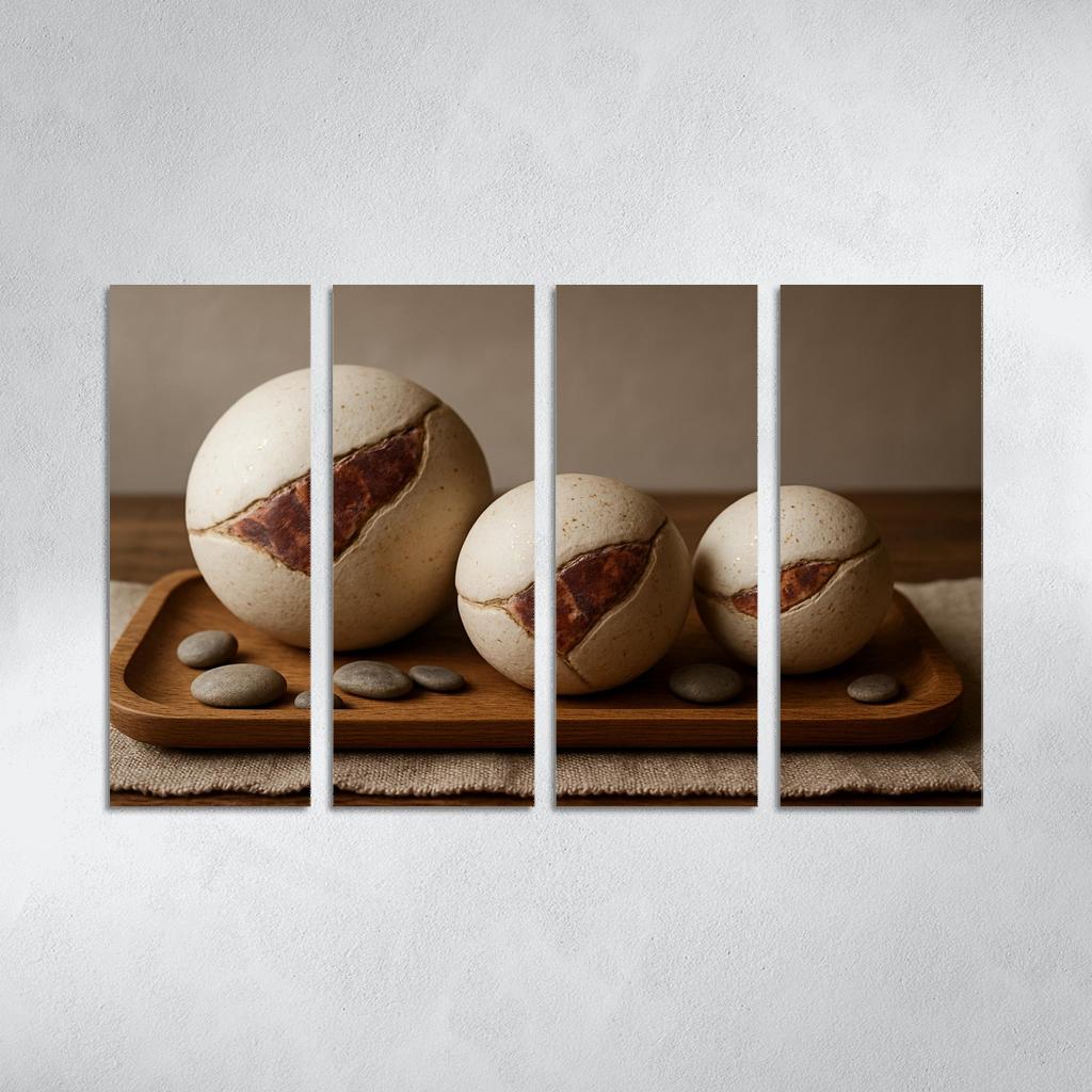 Ceramic Orb Centerpiece With Mineral Inlays premium artwork frames